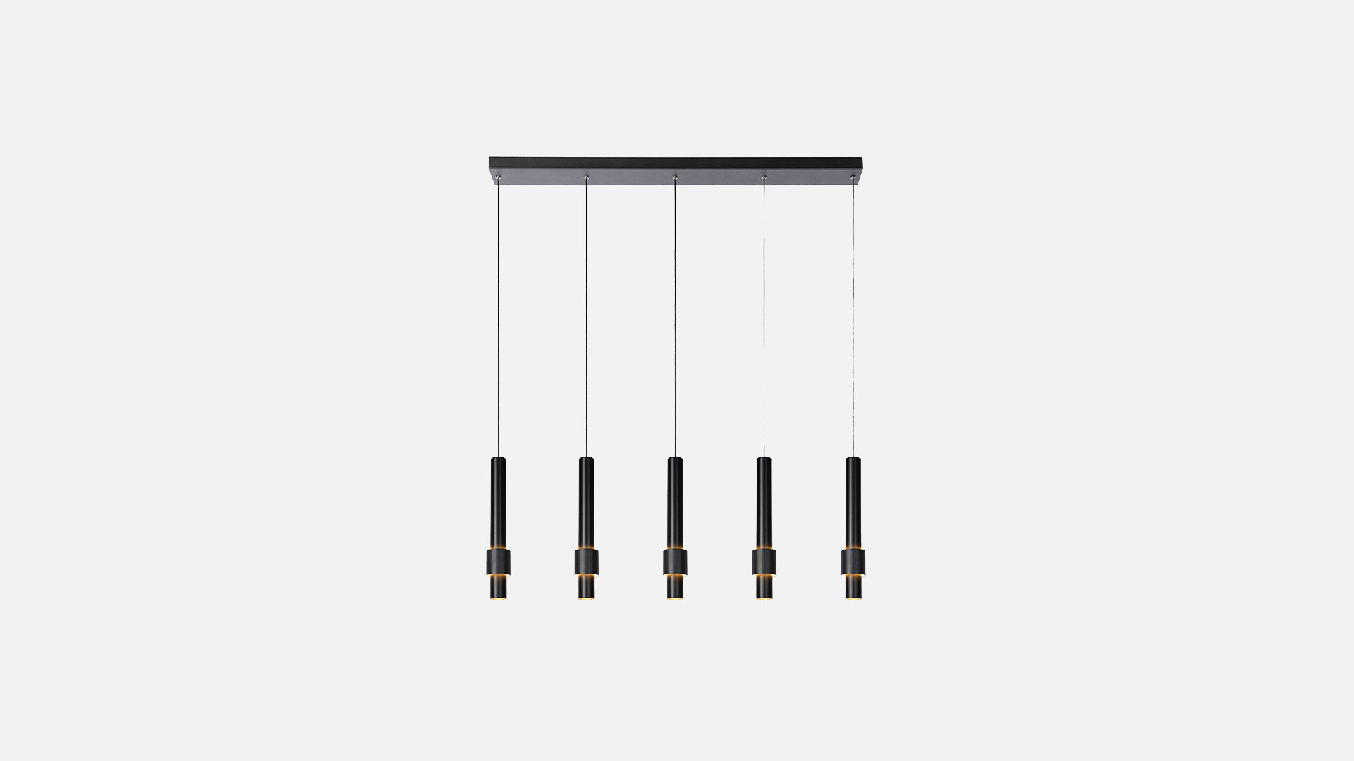 Suspension luminaire design 5 lumières en aluminium, Margary