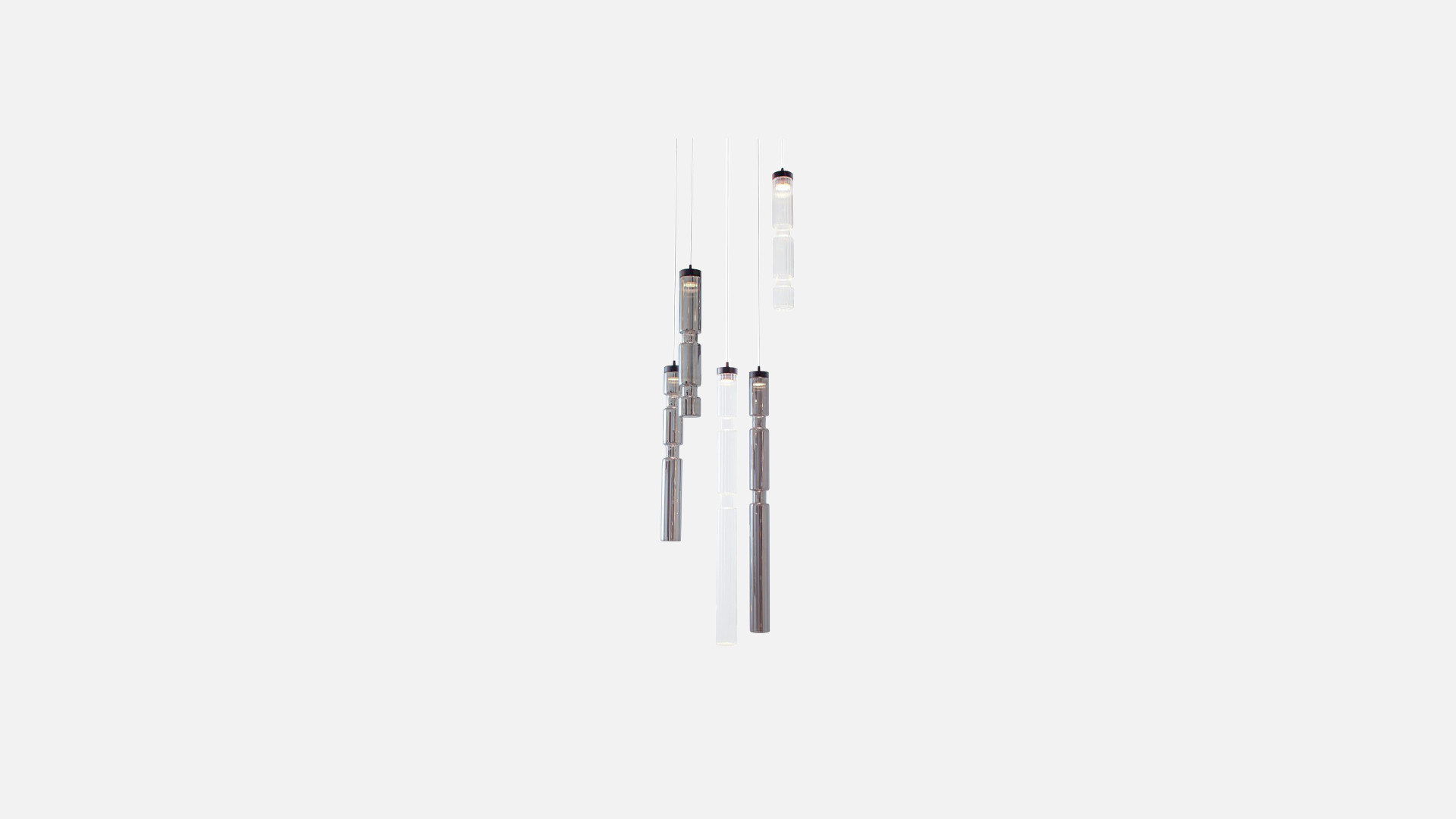 Suspension luminaire en verre cannelé, Sagano 5