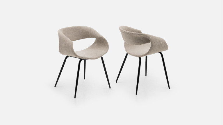 Chaise de salon design contemporain, en tissu, Perle