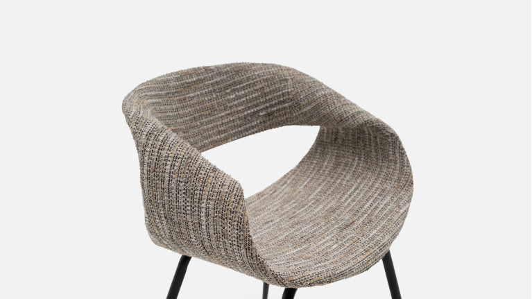 Chaise de salon design contemporain, en tissu, Perle