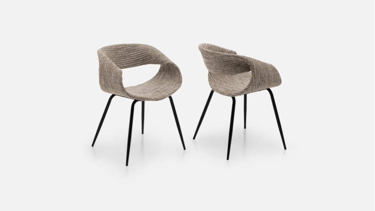 Chaise de salon design contemporain, en tissu, Perle