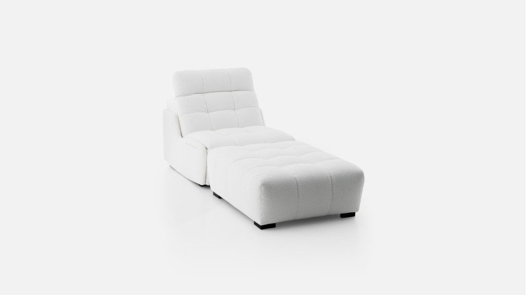 Chauffeuse modulable 1 place, avec accoudoir, en tissu, Beach