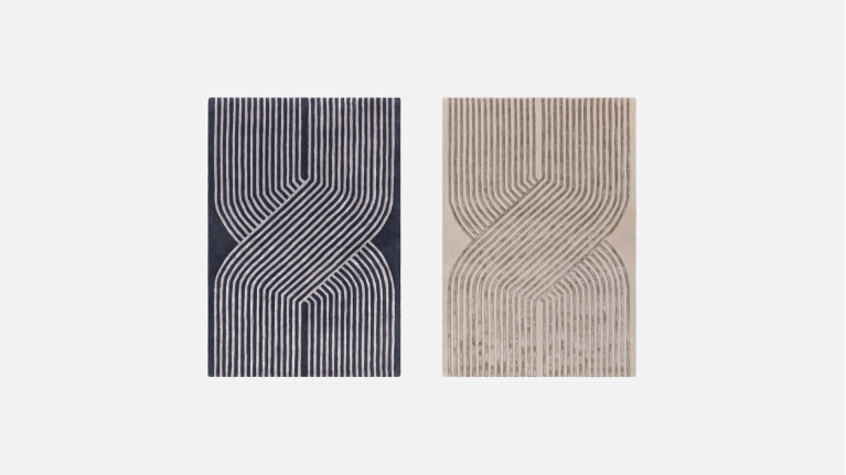 Tapis décoratif à motif abstrait, contemporain, Solstice