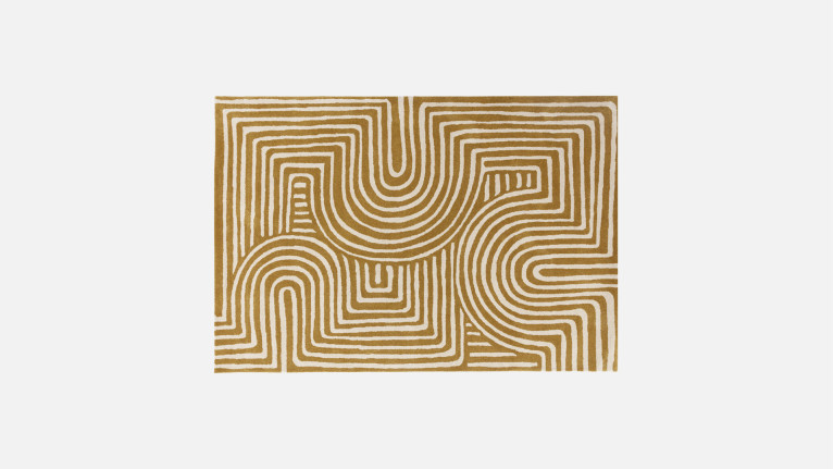 Tapis 100 % laine, tufté, motif de labyrinthe, Curve