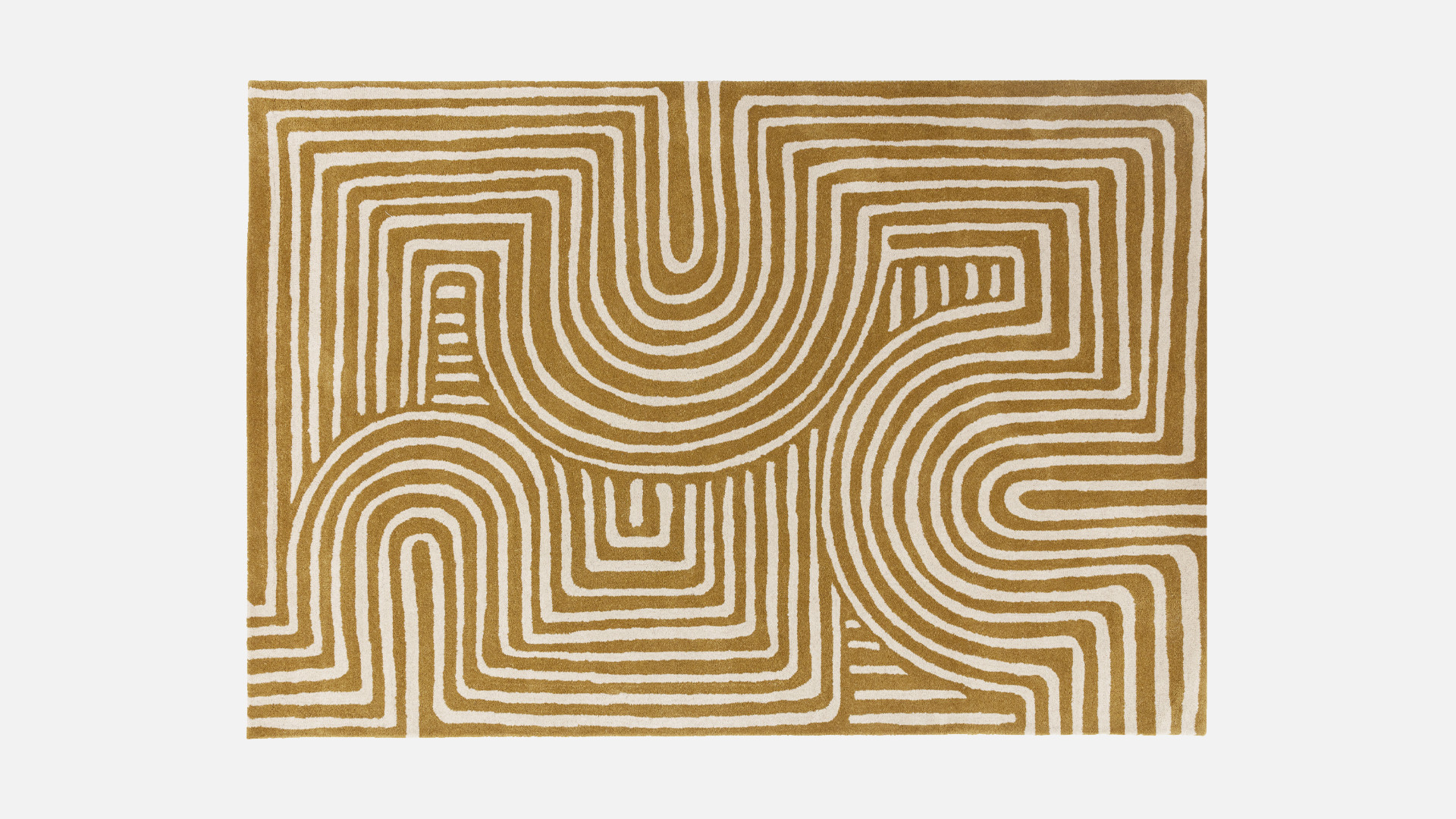 Tapis 100 % laine, tufté, motif de labyrinthe, Curve