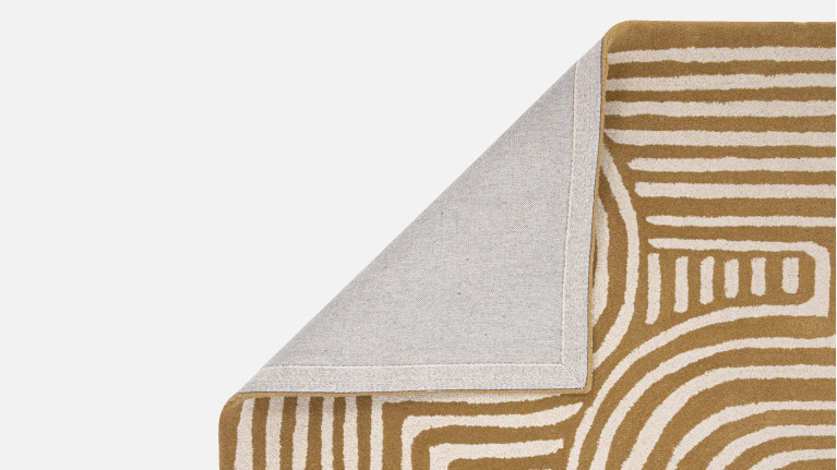 Tapis 100 % laine, tufté, motif de labyrinthe, Curve