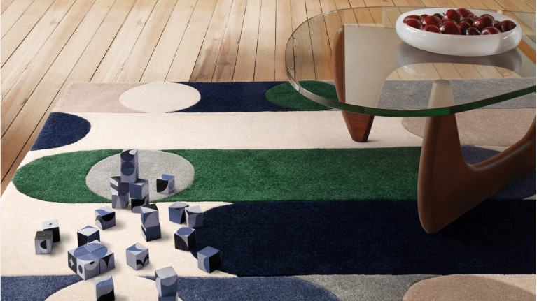 Tapis inspiration Bauhaus avec formes géométriques , Romy