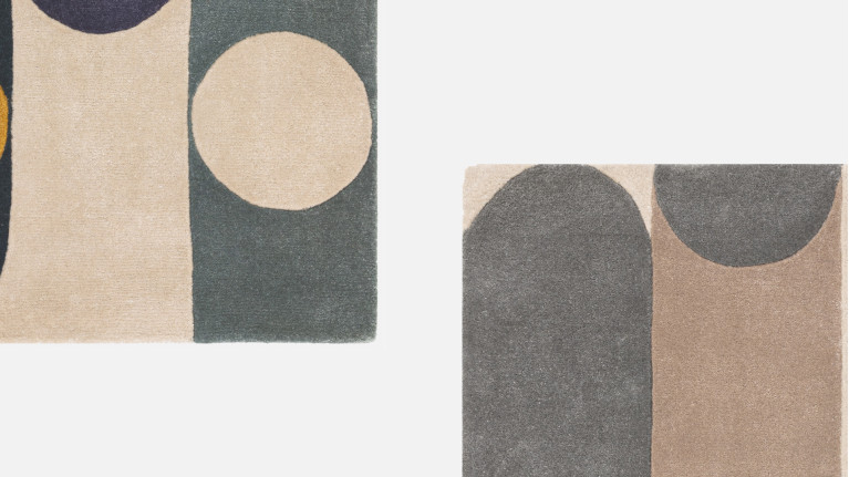 Tapis inspiration Bauhaus avec formes géométriques , Romy