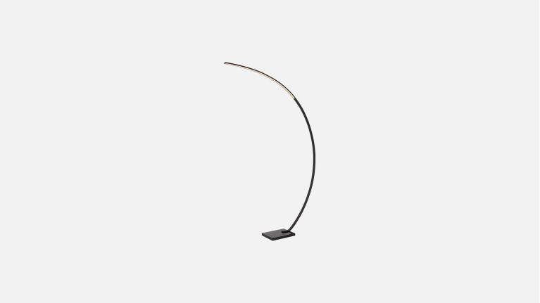 Lampadaire design, marbre et metal, à LED sur pied, Curve