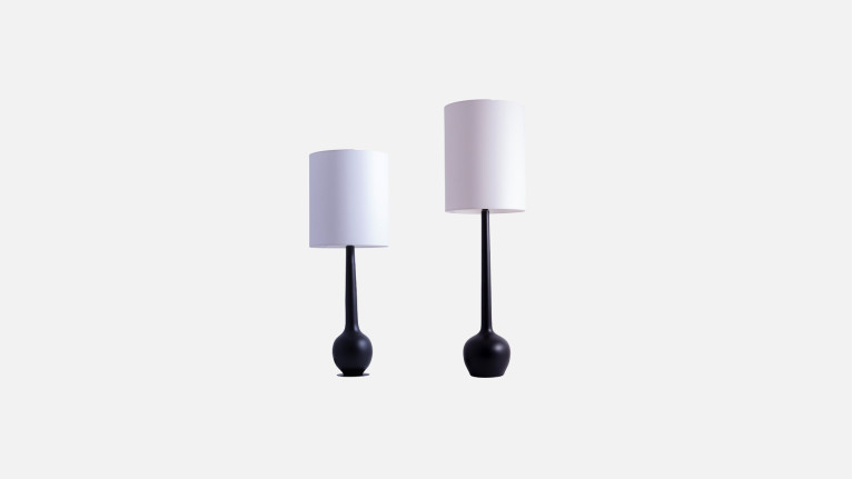 Lampadaire de salon design, sur pied en bois, Marcia