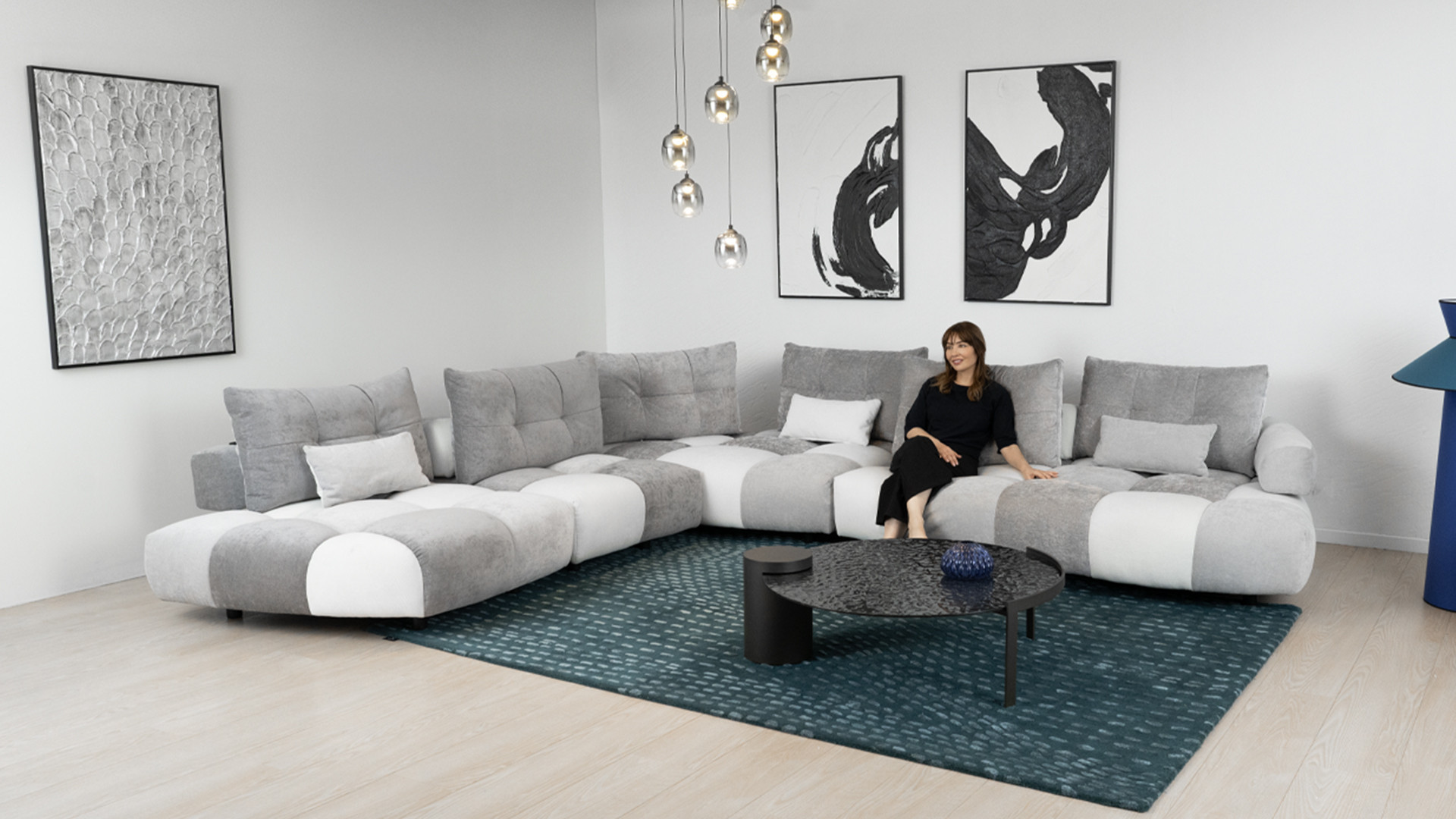 Canapé d'angle maxi tissu HARMONY | L’élégance modulable