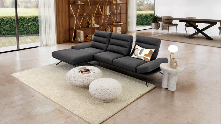 Canapé d'angle tissu GIGI | Un design contemporain irrésistible
