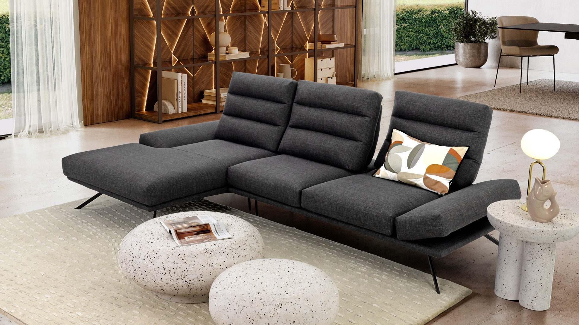 Canapé d'angle tissu GIGI | Un design contemporain irrésistible