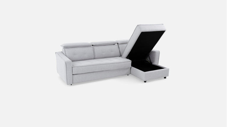 Canapé d'angle convertible tissu EVELYNE | Canapé-lit haut de gamme