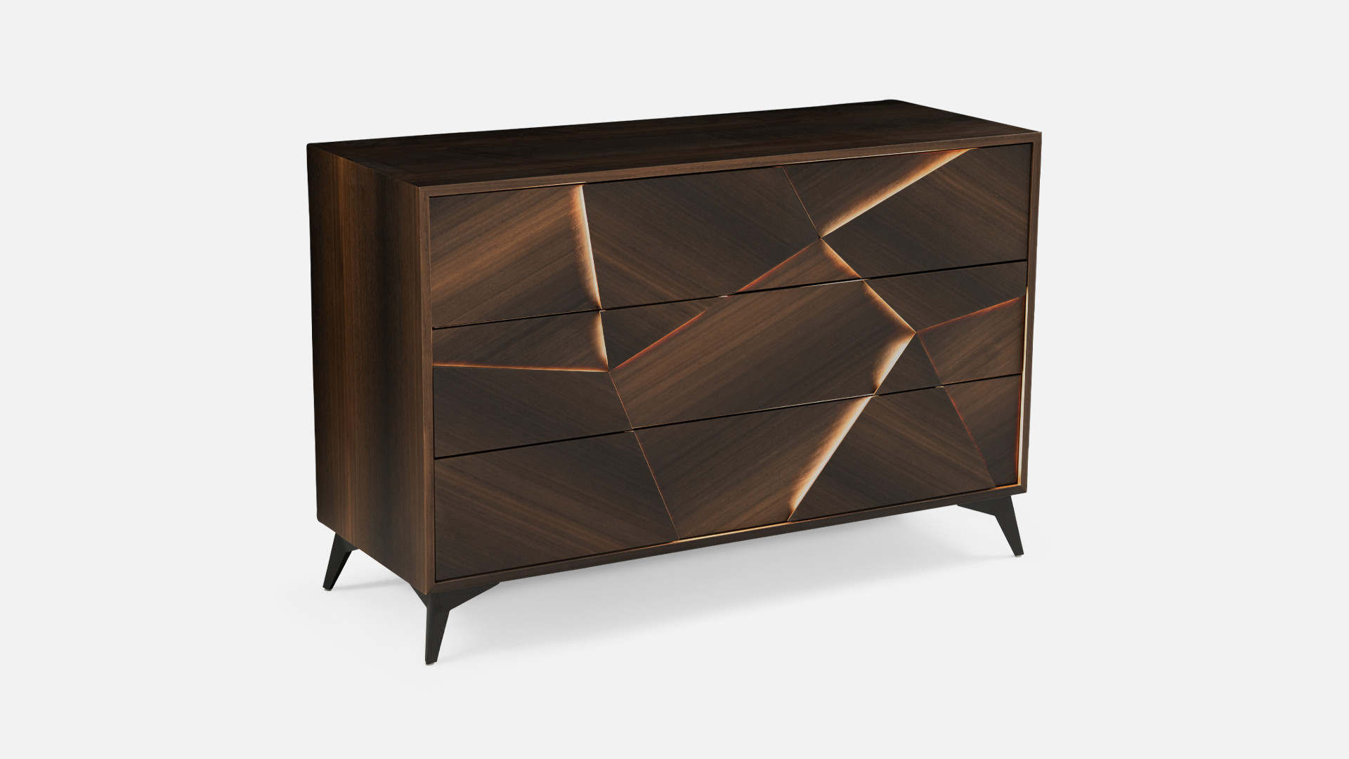 Commode 3 tiroirs eucalyptus fumé ECLIPSE | Design et contemporaine