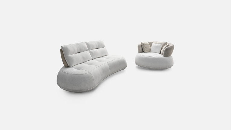 Fauteuil pivotant tissu TIFFANY | Confortable et pivotant