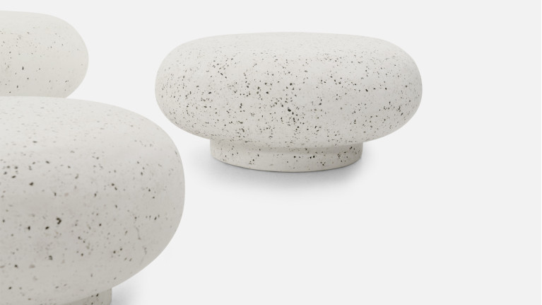 Table basse design avec finition enduit à la chaux, Poppy