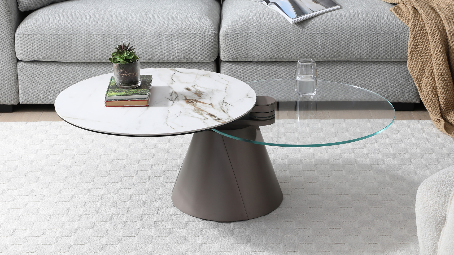 Table basse UTOPIA | Mécanisme pivotant synchronisé