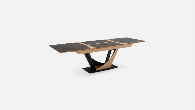 Table extensible LOTUS | Design bois et acier avec allonge papillon