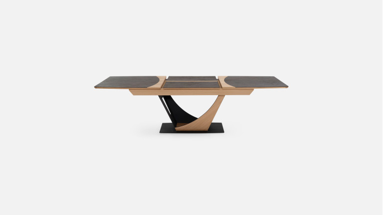 Table extensible LOTUS | Design bois et acier avec allonge papillon