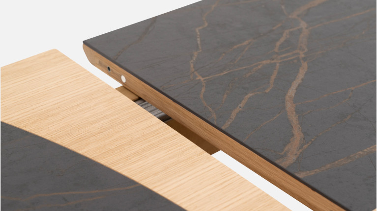 Table extensible LOTUS | Design bois et acier avec allonge papillon