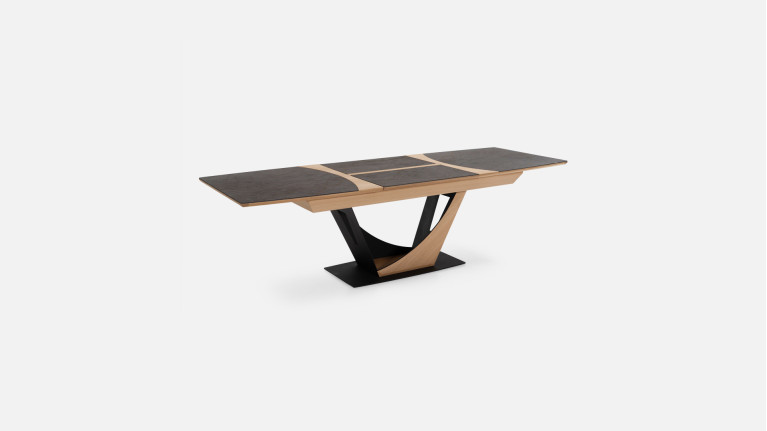 Table extensible LOTUS | Design bois et acier avec allonge papillon