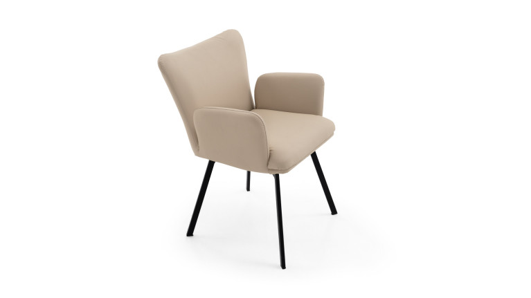 Fauteuil LEON cuir | Élégance contemporaine et piètement en acier