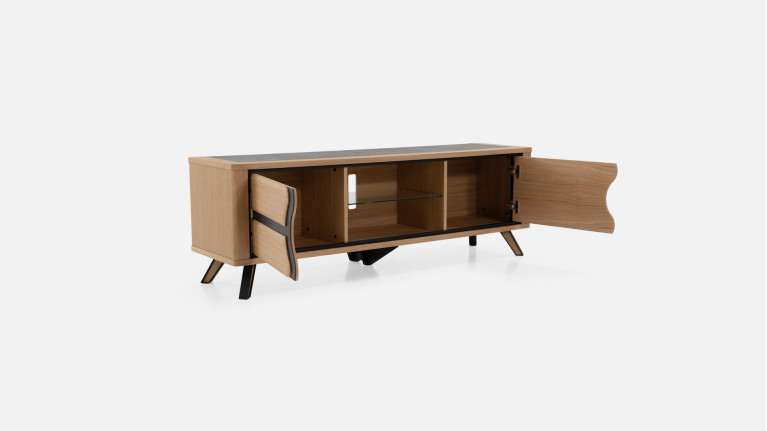 Meuble TV LOTUS | Rangement discret et design sculpté