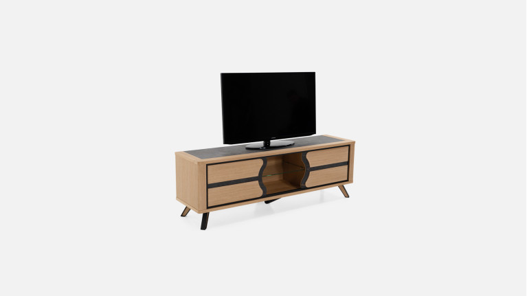 Meuble TV LOTUS | Rangement discret et design sculpté