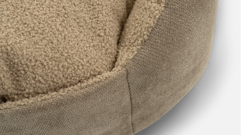 Panier pour chien MICKEY | Nid douillet en tissu bouclette beige