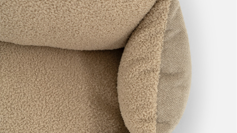 Panier pour chien MICKEY | Nid douillet en tissu bouclette beige