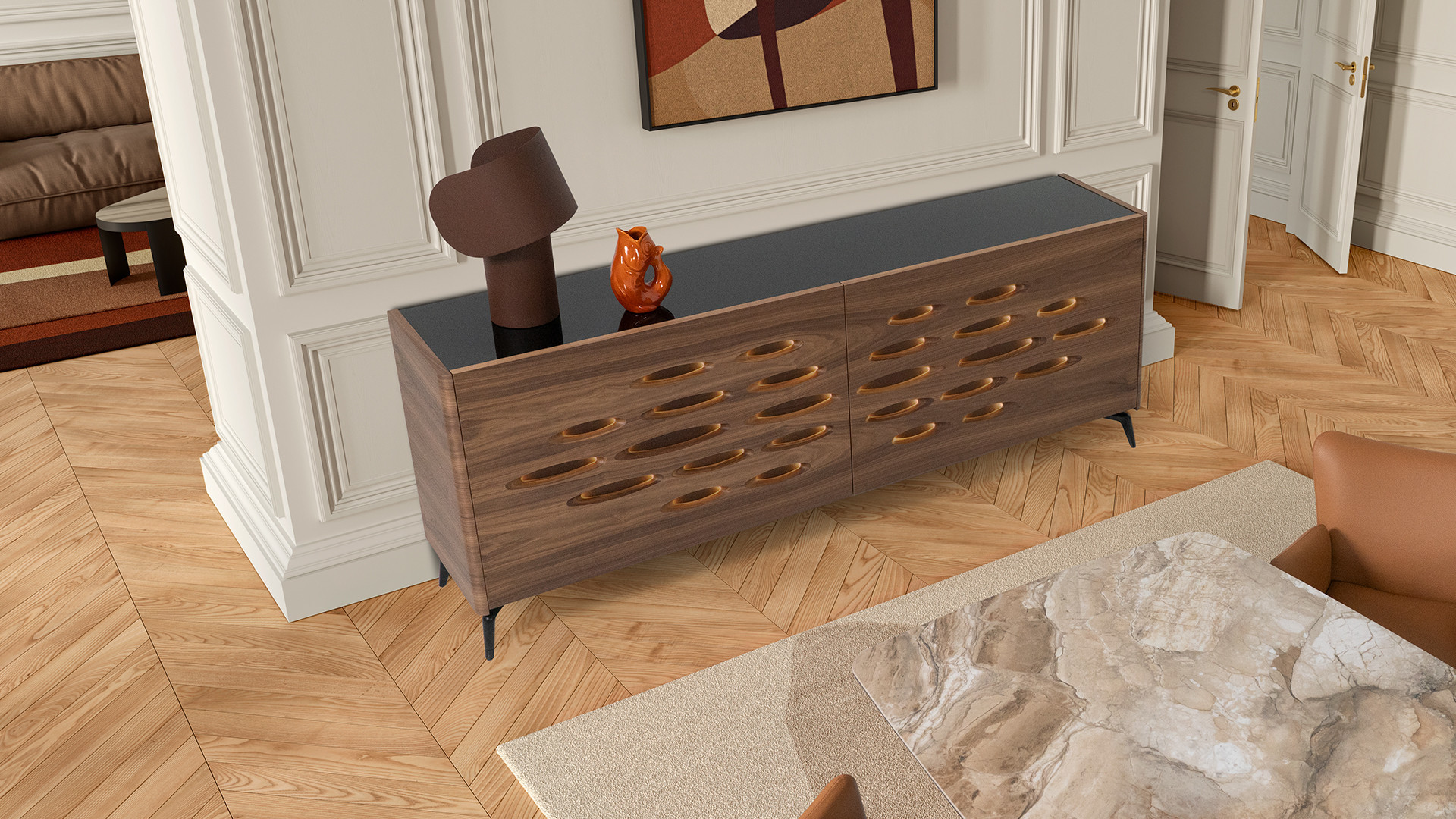 Buffet OROS | Élégance sculpturale et chaleur boisée