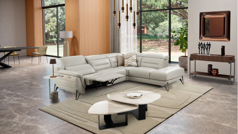 Canapé d'angle méridienne relaxation cuir ZENITH | Relax design