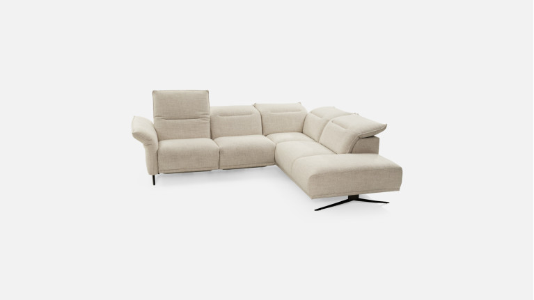 Canapé d'angle relaxation électrique tissu PASSION | Soutien optimal