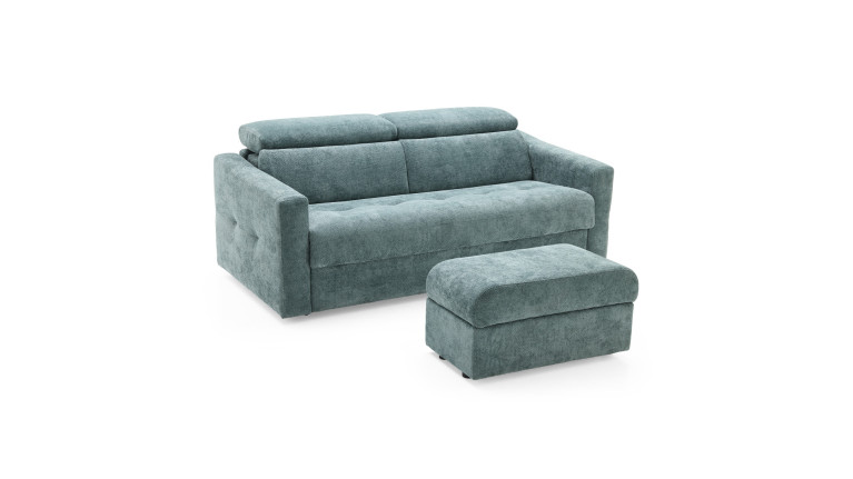 Canapé convertible avec têtières tissu TUCA | Allure contemporaine