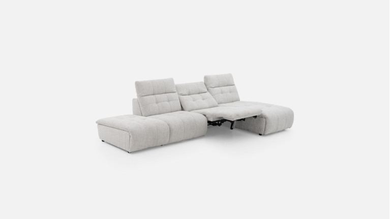 Canapé d'angle modulable relaxation électrique SAFRAN