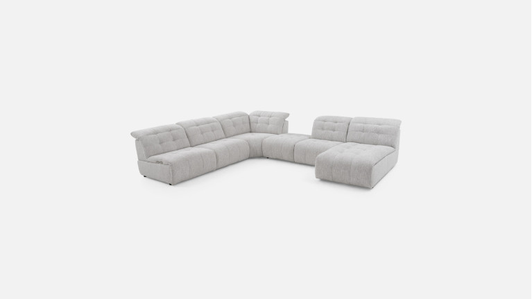 Canapé d'angle modulable relaxation électrique SAFRAN
