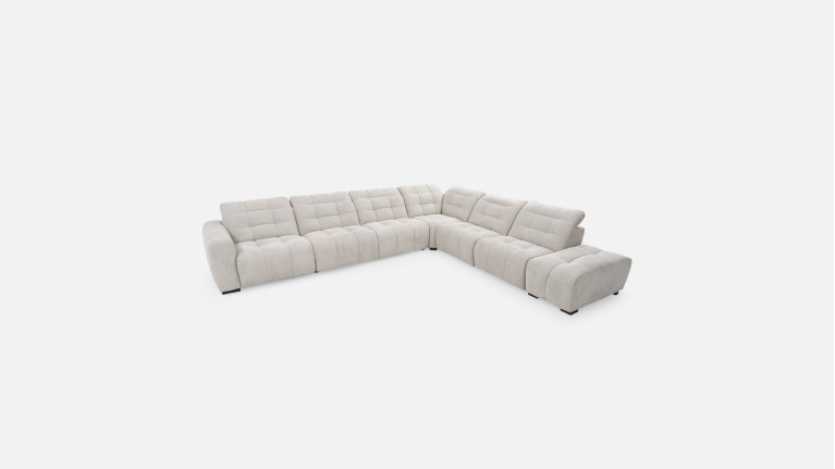 Canapé d'angle méridienne en tissu BEACH | 100% modulable