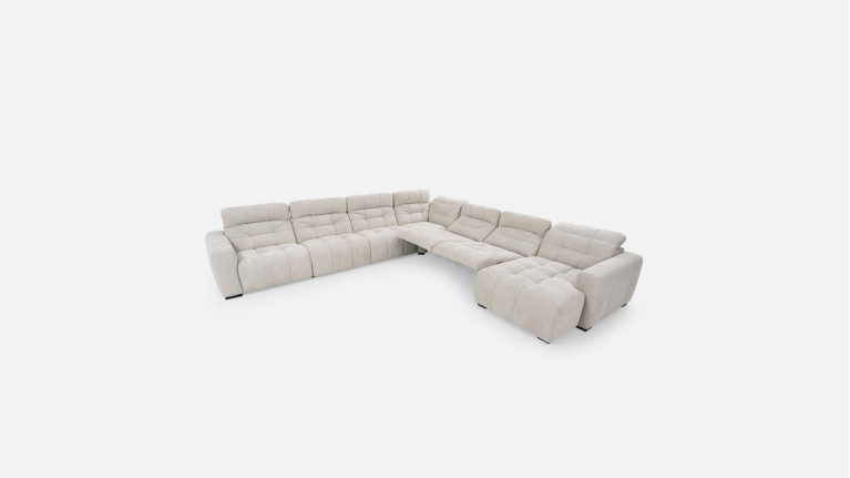 Canapé d'angle méridienne en tissu BEACH | 100% modulable