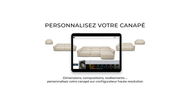 Canapé droit avec relaxation électrique RÉVÉLATION