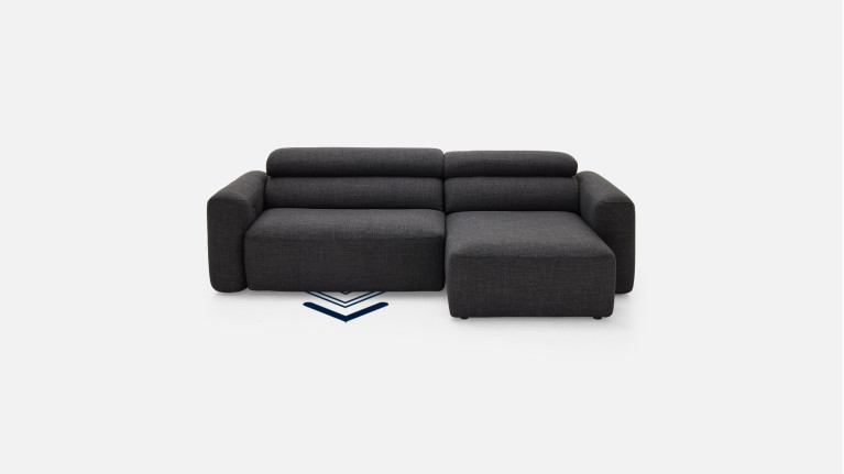 Canapé d’angle relaxation électrique en tissu  RÉVÉLATION
