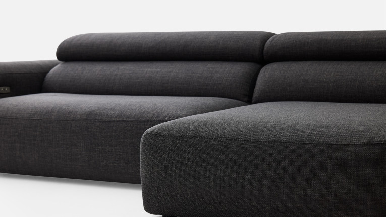 Canapé d’angle relaxation électrique en tissu  RÉVÉLATION