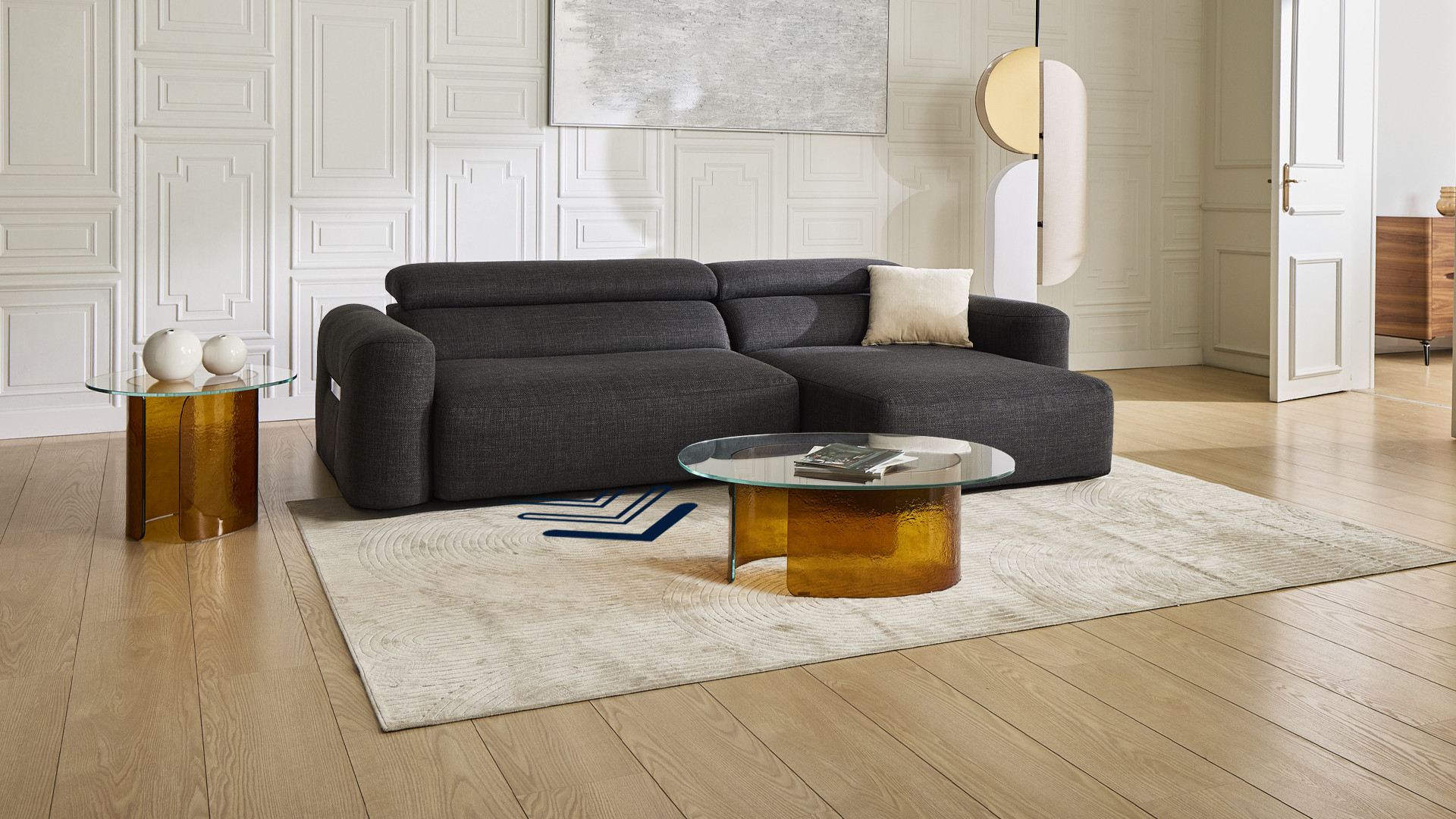 Canapé d’angle relaxation électrique en tissu  RÉVÉLATION