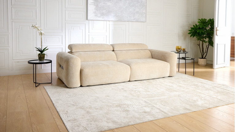 Canapé d’angle relaxation électrique en tissu  RÉVÉLATION