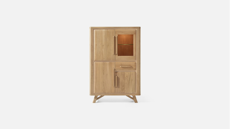 Vitrine ONTARIO en chêne | Rangement vitré