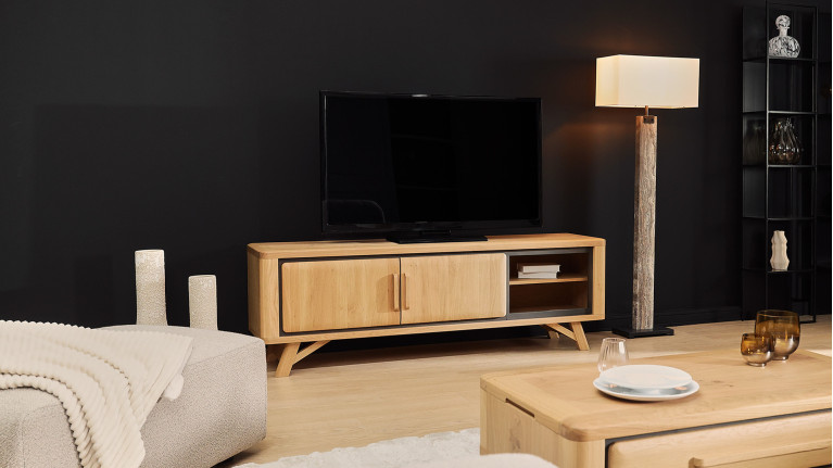 Meuble TV ONTARIO en chêne avec rangements