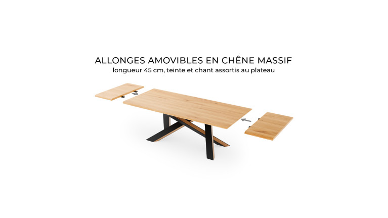 Table de repas ONTARIO en chêne | Plateau personnalisable