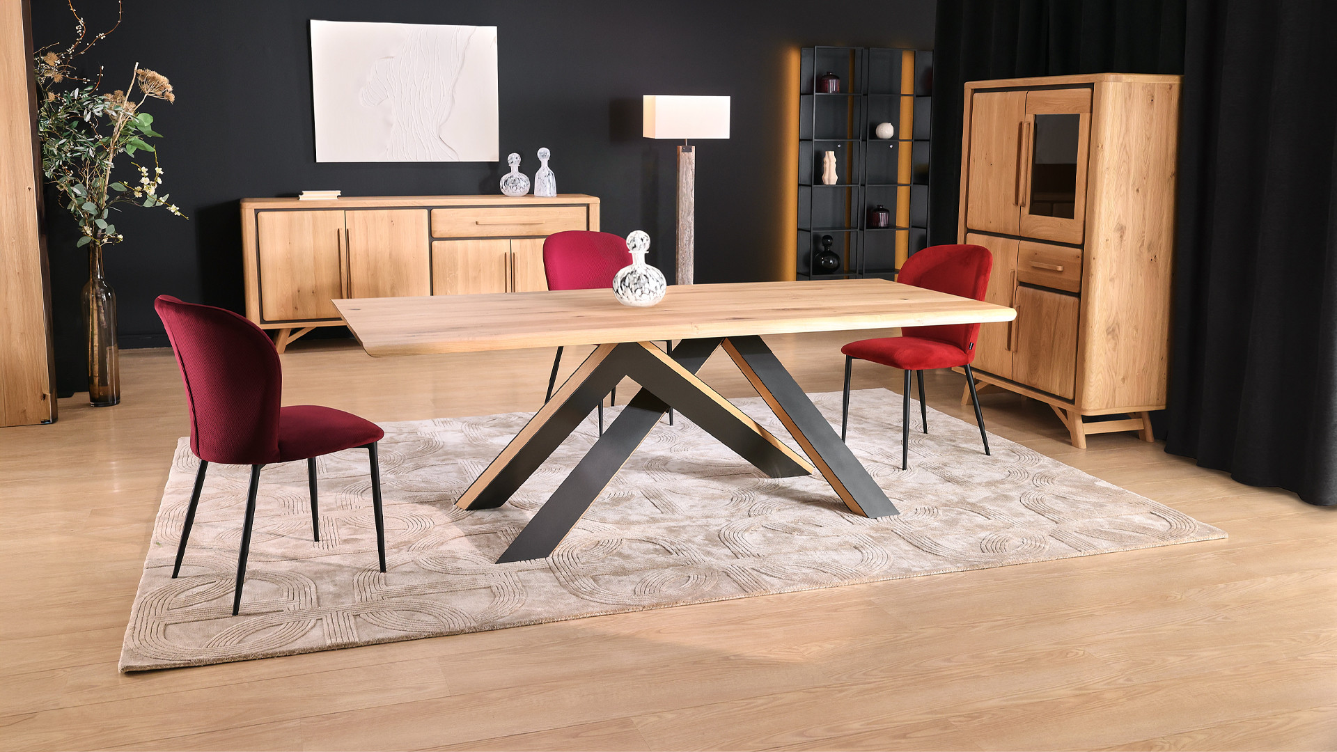 Table de repas ONTARIO en chêne | Plateau personnalisable