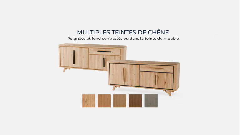 Buffet ONTARIO en chêne| 4 portes et rangement optimisé