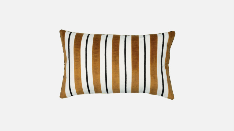 Coussin JOSHUA brodé | Coussin rayé 30x50 cm
